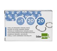 ANILLA BISAGRA LIDERPAPEL NIQUELADA N.1 DIAMETRO 20 MM CAJA DE 20 UNIDADES