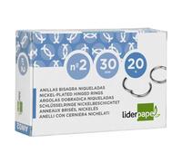 ANILLA BISAGRA LIDERPAPEL NIQUELADA N.2 DIAMETRO 30 MM CAJA DE 20 UNIDADES