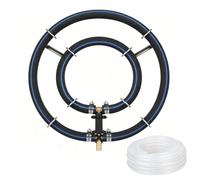 Anillo aireador de estanque para estanque Koi, aireador solar y cepillos de desove, juego Koi, distribuidor de aire para estanque, anillo de ventilación, diámetro de 25 cm, anillos 2 en 1 con manguera