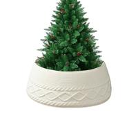 Anillo De Árboles De Navidad - Collar De Vacaciones Blanca De Crema Rústica | Falda De Árbol De Granja Alternativa, Cubierta De Base De Temporada Decorativa Para Sala De Estar Interior, Apartamento, O