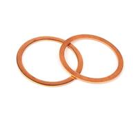 Anillos de sello de arandela de cobre puro T2 | Arandelas de junta plana de cobre rojo, 2 uds., for pernos, tornillos, tuercas, sellado(M33x42x2mm)