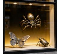 Animal de té con insectos de latón, adorno de escritorio en miniatura, artesanía decorativa de micropaisaje para decoración del hogar y la Oficina 6