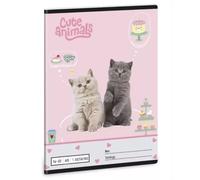 Animales tiernos: cuaderno rayado Tea Party - 1.º grado, A5