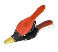 Anje - Fuelle de madera para chimenea, soplador, tipo manual, de aire rápido, con correa de piel, ideal para barbacoa, chimenea y estufa de leña, tamaño mini, 30,5 x 12,5 cm, color marrón