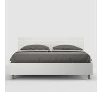 Ankel Nod - Cama de matrimonio de 160 x 190 cm, diseño de caja de madera, color blanco