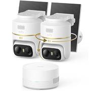 Anker eufy eufyCam C37 Cámara Vigilancia WiFi Exterior 4K Solar, Kit 2+1 | Seguimiento por IA con giro e inclinación de 360°, detección de personas, mascotas y vehículos, panel solar, visión en color