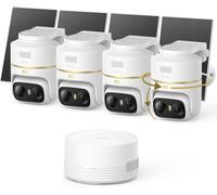 Anker eufy eufyCam C37 Cámara Vigilancia WiFi Exterior 4K Solar, Kit 4+1 | Seguimiento por IA con giro e inclinación de 360°, detección de personas, mascotas y vehículos, panel solar, visión en color