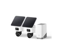 Anker eufy SoloCam S4 Cámara Solar 3-Lentes PTZ 4K Exterior, Kit 2+1 | Cobertura 360°, zoom 8X, seguimiento IA, visión nocturna color, sin cuotas, batería, sin puntos ciegos, compatible HomeBase 3