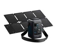 Anker SOLIX C300X DC + Panel Solar Portátil PS60, Estación de Energía 288Wh LiFePO4, 300W, Carga Rápida 140W
