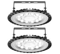 Ankishi - Lámpara de techo LED para taller (50 W, lote de 2,UFO High Bay Light,Iluminación UFO Industrial 6000 lm, 6000 K, lámpara de garaje ultra luminosa IP65, impermeable, luminaria para almacén de