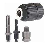 ANKROYU Conjunto de adaptador de chuck de 4 pcs, chuck de perforación de impacto de 10 mm con varilla de vástago hexagonal redonda, convertidor de llave eléctrica para madera, meta