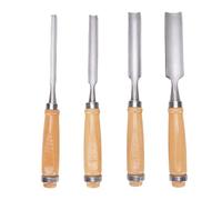 ANKROYU Juego de cinceles semicirculares profesionales, 4 piezas, herramientas para tallar madera de acero con alto contenido de carbono con mangos de madera ergonómicos para carpi