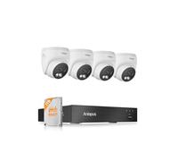 Anlapus Juego de cámaras de vigilancia 4K de 8 MP para Exteriores, 8 Canales, 1 TB, 4 cámaras Domo BNC con Cable con grabación de Audio, reconocimiento de Personas y vehículos, IP66 Resistente a la
