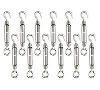 Anlising Tensor Cable M4, 12PCS Tensores de Alambre, Tensor de Cuerda de Acero Inoxidable, Tensores para Toldos, Tensor Cuerda Tendedero, para Vallas de Jardín y Soporte para Plantas