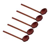 Annadue 5 Cucharas de Madera para Cocinar, Utensilios de haya/bambú de Concha de Tortuga Japonesa, Resistente Pulido a Mano, Grado Alimenticio Ligero, Ideal para Mezclar Sopa, Uso en la Cocina,