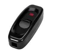 Annadue AC 250V 10A Interruptor de Cable de Lámpara de Escritorio de Mesa de Encendido/apagado en Línea con Luz Indicadora de LED Blanca para Reemplazo (BLACK)