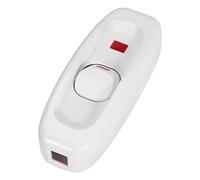 Annadue AC 250V 10A Interruptor de Cable de Lámpara de Escritorio de Mesa de Encendido/apagado en Línea con Luz Indicadora de LED Blanca para Reemplazo (WHITE)
