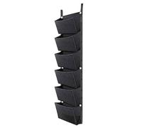 Annadue Bolsas de Plantación Colgantes Verticales con 6 Bolsillos, Macetero de Pared Transpirable, Bolsas de Cultivo de Jardín, Macetas para Jardinería Interior y Exterior, 42 X 12 Pulgadas (Black)