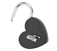 Annadue Candado Exquisito Colorido de Metal con Cerradura de Corazón con Llave de 45x59mm para Joyero, Diario, Equipaje Pequeño, Suministros para Manualidades del Hogar (BLACK)