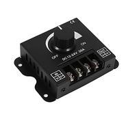 Annadue Controlador de Atenuación de Interruptor LED de 12V-24V 30A, Operación Manual PWM Brillo de Luz de Tira de un Color Ajustable 0-100% con Memoria Automática