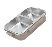 Annadue de Acero Inoxidable 304 de 1,2 L con 2 Compartimentos con Calefacción por Inyección de Agua, Contenedor de Almuerzo Portátil de Seguridad para Lavavajillas para el Trabajo, la Escuela, Viajes