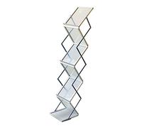 Annadue Estante Plegable para Revistas 8 Cuadrículas para Oficina Retail | Pantalla acrílica transparente, plegable para ahorrar espacio, marco de aleación de aluminio, organizador de exposiciones,