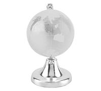 Annadue Globo de Cristal de Escritorio Plateado con Esfera de Mapa del Mundo, Regalo de Decoración de Oficina en el Hogar, Bola de Cristal Redonda de Tierra, Globo de con Mapa del Mundo para (SILVER)