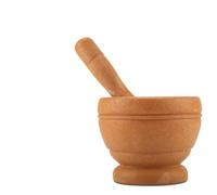 Annadue Juego de Mortero de Plástico, Molinillo de Ajo Manual para Condimentos, Cuenco para Triturar Hierbas y Especias, Herramienta de Molienda de Cocina para Hierbas y Especias (Color madera)