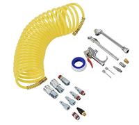 Annadue Kit de Accesorios para Compresor de Aire, Conexión Rápida de | Juego de Herramientas Neumáticas, Inflado de Neumáticos, 200PSI, Manguera Espiral, Acoplador Industrial
