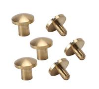 Annadue Kit de Remaches de Latón, 50 Juegos, 8 Mm, Remaches Curvos Decorativos, de Bricolaje para Bolsa de Cuero, Cinturón, Reparación de Papel, de Latón a Prueba de óxido para Manualidades y (