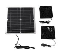 Annadue Kit de Ventilador de Panel Solar, Ventilador Dual Alimentado por Panel Solar de 12 W 12 V, Alimentado por de Conversión de Energía Eficiente para Invernadero de Cobertizo