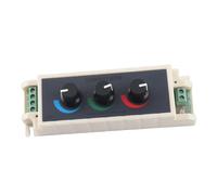Annadue Regulador de Intensidad RGB, Controlador LED de 3 Canales, DC12-24V | Atenuador LED, Controlador de luz RGB, Ajuste de brillo de perilla, DC12V 24V, Material ABS