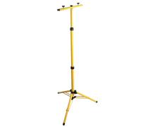 Annadue Soporte Telescópico de Trípode de Doble Cabeza para Lámpara de Trabajo de Sitio de Construcción con Luz de Inundación LED, Altura Ajustable, Soporte de Barra en T de Hierro Resistente