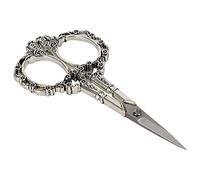 Annadue Tijeras Vintage con Patrón de Flores, Tijeras de Costura de Acero Inoxidable para Manualidades de Costura, de Bordar para Cortar Papel, de Punto de Cruz (SILVER)