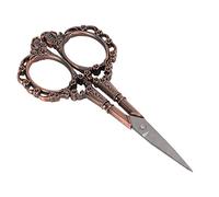 Annadue Tijeras Vintage, Tijeras de Bordar de Acero Inoxidable, de Corte con Patrón de Flores, de Coser para Hilo de Tela de Papel, Clásicas para Costura de Bricolaje (Revestimiento de cobre oscuro)