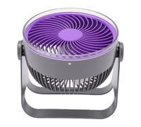 Annadue Ventilador Circulador de Aire de 5 Velocidades para Hogar | Ventilador de refrigeración silencioso, inclinación ajustable de 90 grados, montaje en pared, alimentación por USB, luz