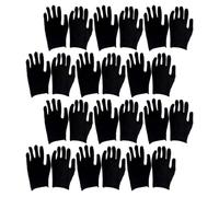 Anneome 12 Pares Guantes de Algodón Negros, Gruesos y Reutilizables | Ajuste Elástico, Agarre Mejorado, Uso en Jardinería y Tareas Domésticas, Color Negro, Talla L