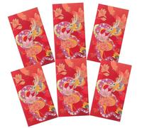 Anneome 6 Piezas Sobres Rojos Chinos Año Dragón Papel Resistente Sobres para Dinero Suerte Regalos Festival Bodas Cumpleaños