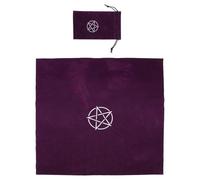 Anneome Juego de Mantel de Terciopelo Morado 60x60 Cm con Bolsa de Terciopelo 11,5x18 Cm para Cartas del Tarot, Tapete de Altar con Pentagrama para Adivinación y Meditación, Accesorios