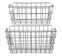 Anneome Organizadoras para Armario y Almacenamiento de Objetos Diversos de Hierro Metálicas Rectangulares Gran Capacidad 2 Cestas y Asa Color Aleatorio