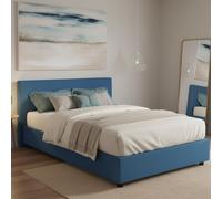 Annibale - Cama Doble, azul, Desenfundable Hecho en Italia