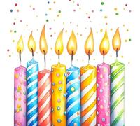 Anniversary House Tiflair - Juego de 20 servilletas de 3 capas, diseño de velas de cumpleaños, decoración de mesa, también para decoupage, 33 x 33 cm