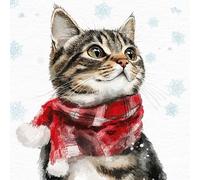 Anniversary House Tiflair - Servilletas de papel de 3 capas con diseño de gato festivo, gruesas, fuertes, festivas desechables para decoración de mesa de Navidad, paquete de 20 PJ310746