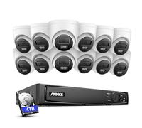ANNKE C800 Turret 4K Ultra HD PoE Kit de Videovigilancia Red 16CH 4K NVR con 3TB Disco Duro y 12 Cámaras de Vigilancia Sistema App Alerta Acceso Remoto - 3TB HDD
