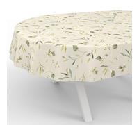 ANRO Mantel de Hule Lavable, para jardín, Impermeable, Ovalado, 220 x 140 cm, Borde Cortado, diseño de Flores canadá