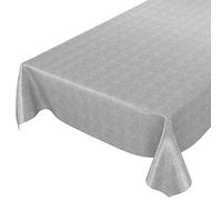 ANRO Mantel de Hule, Mantel Encerado, Color Gris, Aspecto de Lino, 100 x 140 cm