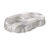 ANRO Mantel de Hule, Mantel Encerado Lavable, Aspecto Industrial Moderno, Ovalado, 240 x 140 cm