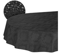 ANRO Mantel de Mesa Tela 70% Algodón 30% Poliéster | Jacquard Damasco Ornamental | Lavable | Corte Recto 180x140 cm