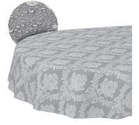 ANRO Mantel de Mesa Tela 70% Algodón 30% Poliéster | Jacquard Damasco Ornamental | Lavable | Corte Recto 180x140 cm