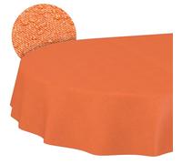 ANRO Mantel Lavable, Aspecto de Lino, Ovalado, 180 x 140 cm, para jardín, Interior y Exterior, Impermeable, repele la Suciedad, fácil de Limpiar, Borde Cortado